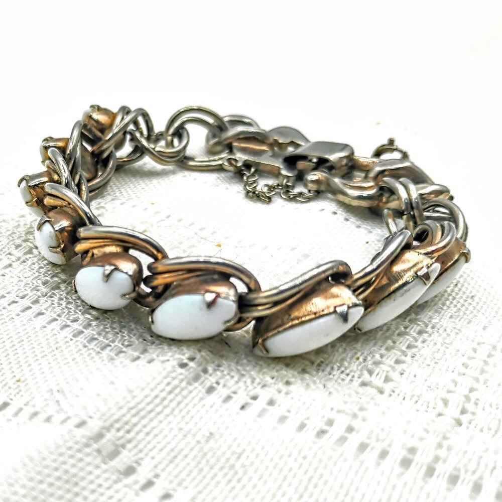 Vintage MCM Lucite panel bracelet with large clasp 1960s